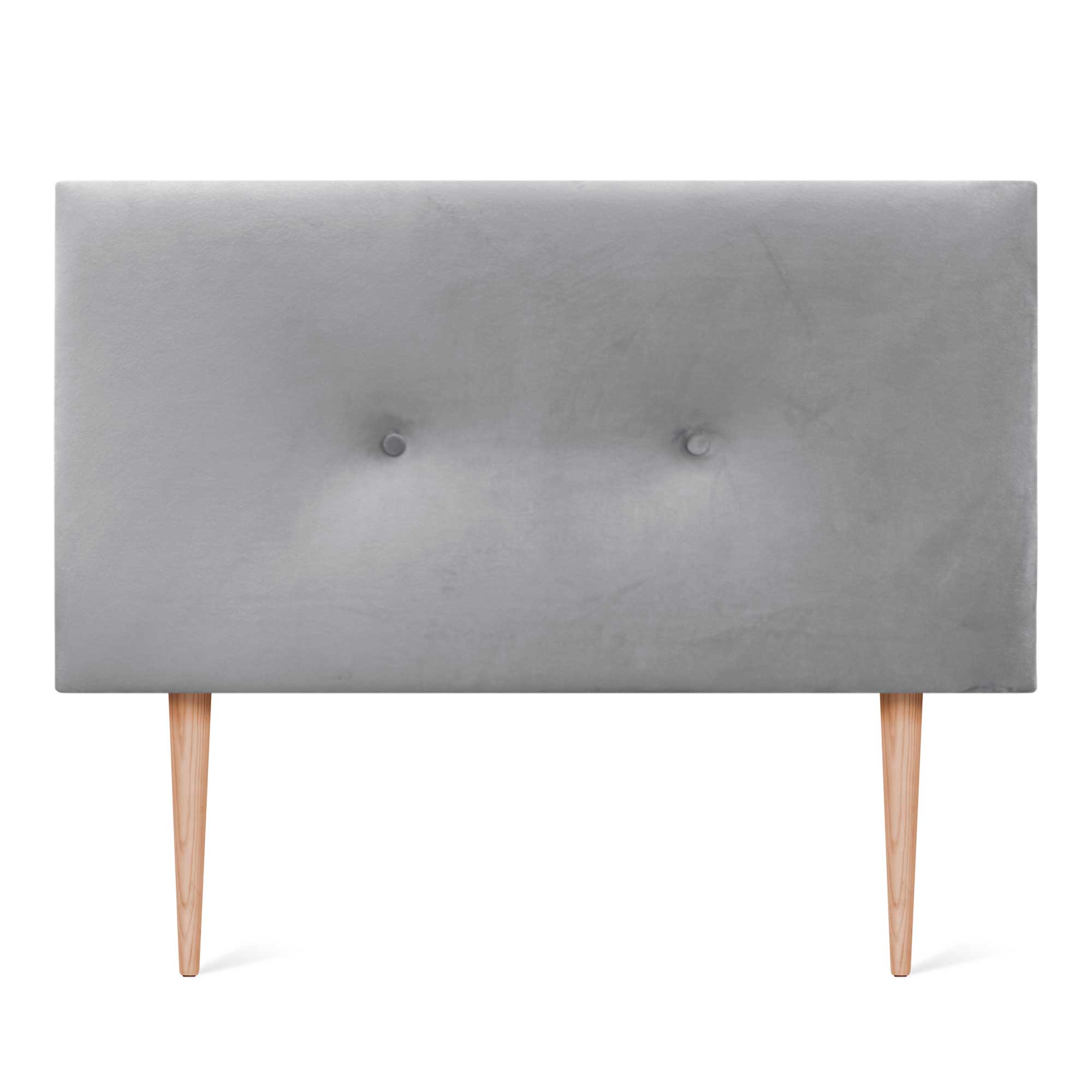 DHOME Testiera in velluto liscio con bottoni e gambe alta gamma moderna testiera imbottita per letto di lusso camera da (Gris Clair, 105x105cm) - 3