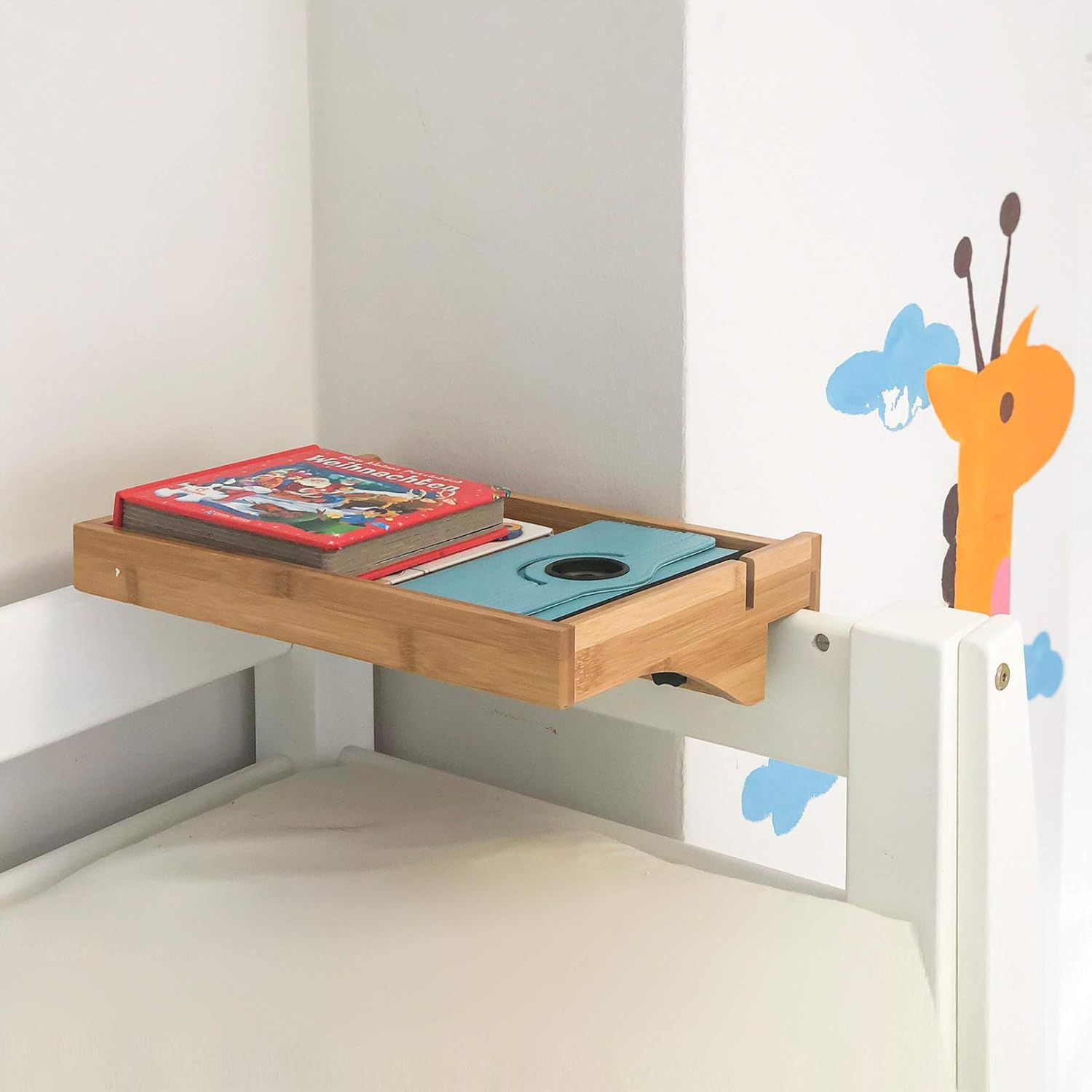 SoBuy NKD01-N Petite Table de Chevet Étagère Suspendue en Bambou Table de Nuit, Naturel-Noir - 2