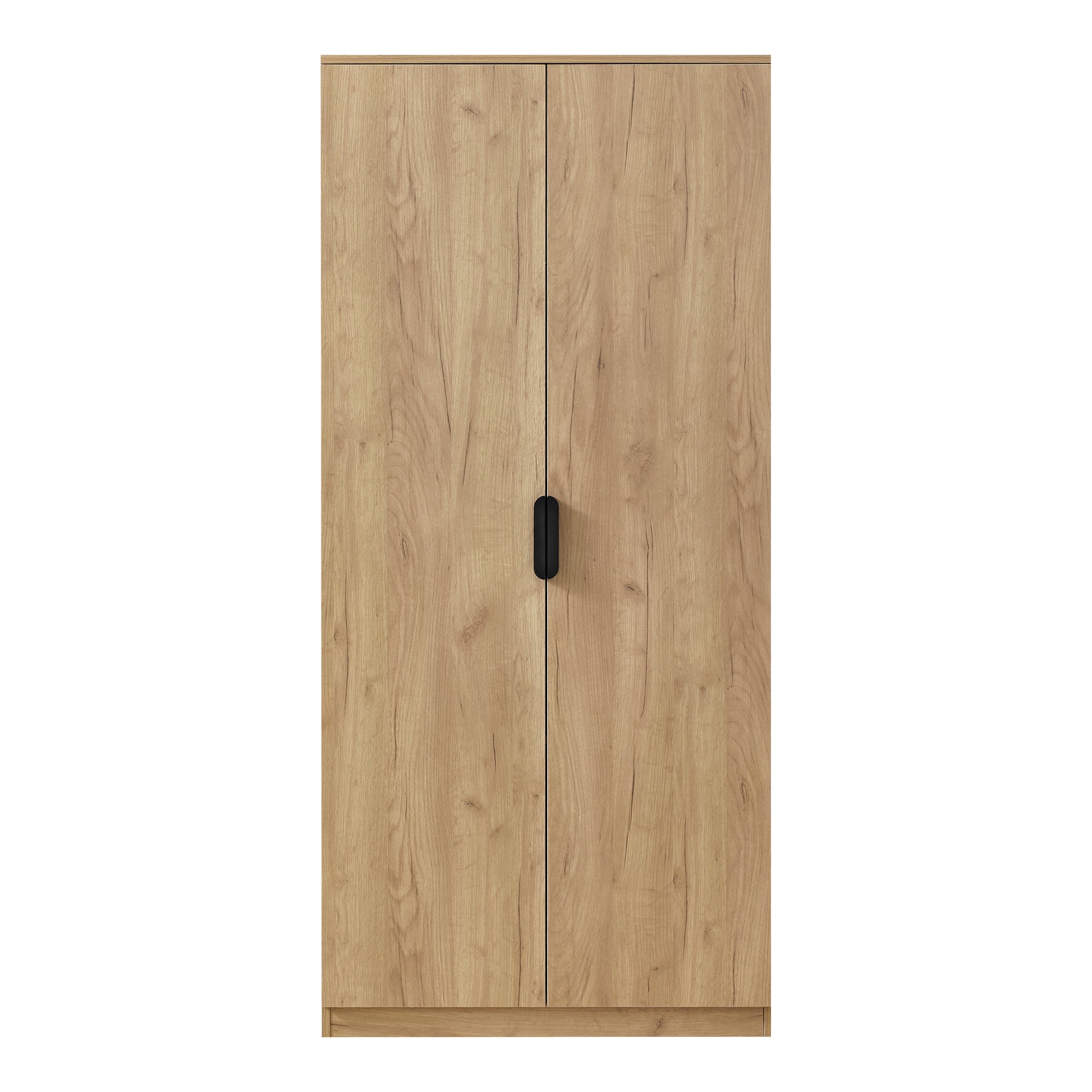 Armoire de chambre Eiselfing 1 penderie et 4 étagères MDF 176 x 80 x 52 cm effet chêne [en.casa] - 5