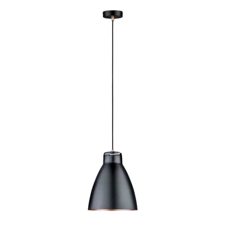 Neordic Luminaire en suspension Roald E27 max. 20W Noir mat, Cuivre Dépoli gradable Métal, Marbre - 6