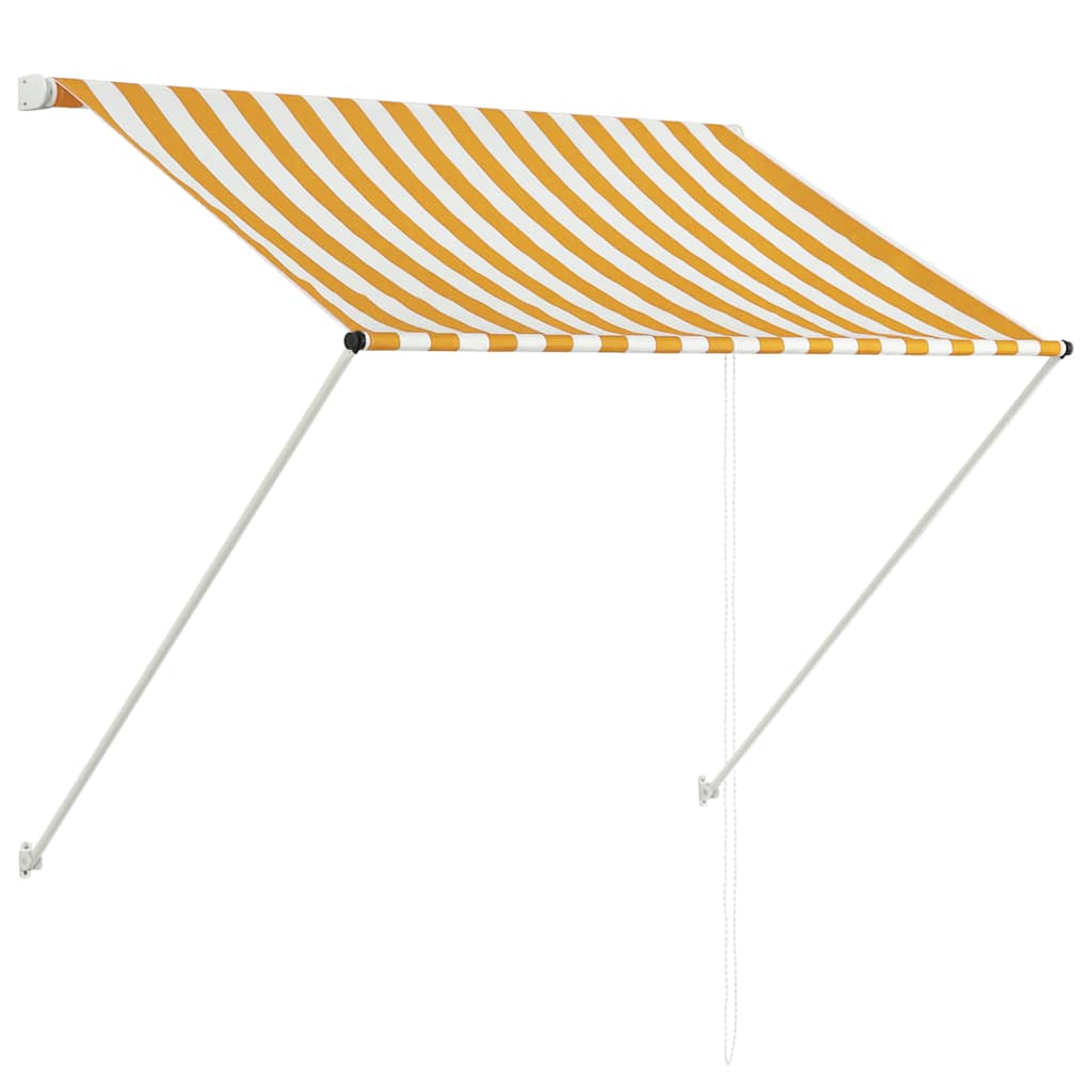 Store banne rétractable 150x150 cm jaune et blanc - COMFORTXL | Leroy ...