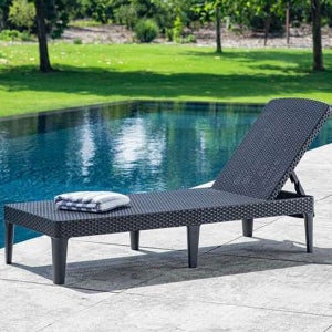 Lettino sdraio da giardino pieghevole in resina antiurto effetto