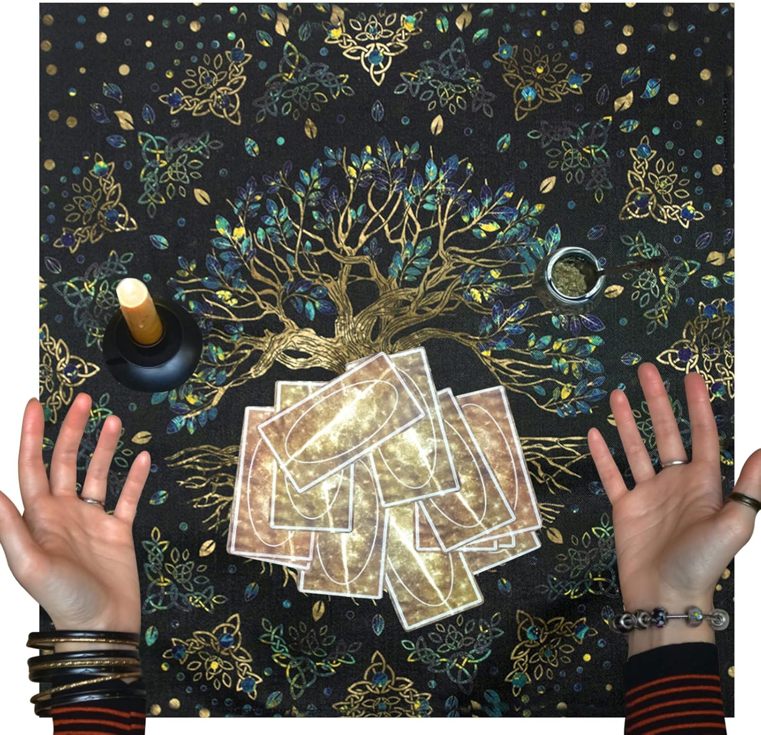 Tapete De Tarot 75x75cm Con Bolsa De Almacenamiento | Mantel Para Cartas, Altar Y Péndulo | Protección Suave Para Tus Tiradas Esotéricas