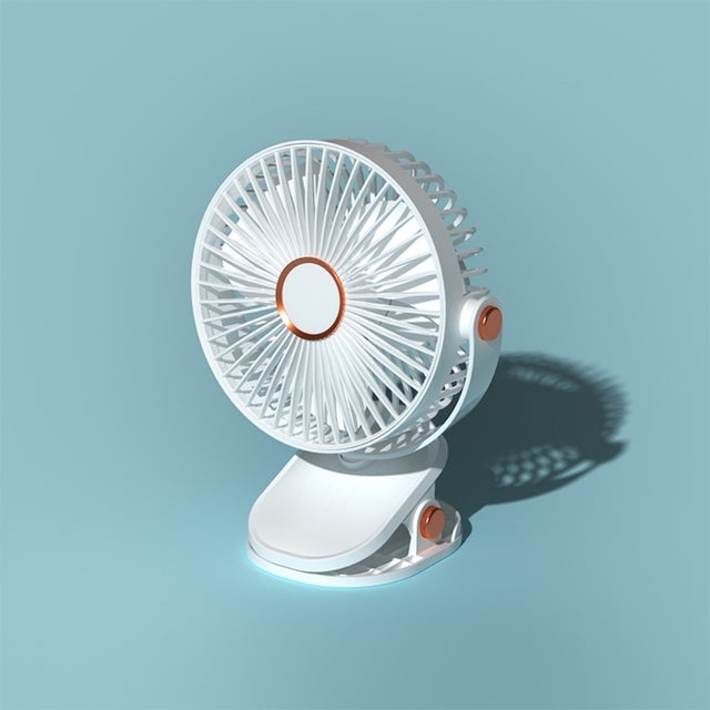 Ventilateur à pince, Mini ventilateur portable, Ventilateur réglable, Sourdine rechargeable par USB, 6 pouces, blanc