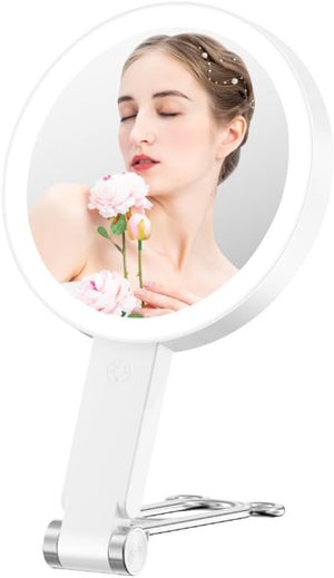 Bestbling Miroir De Maquillage Pliable – Strass Brillants, HD, Avec Support Réglable (24,9x18 Cm) – Idéal Voyage