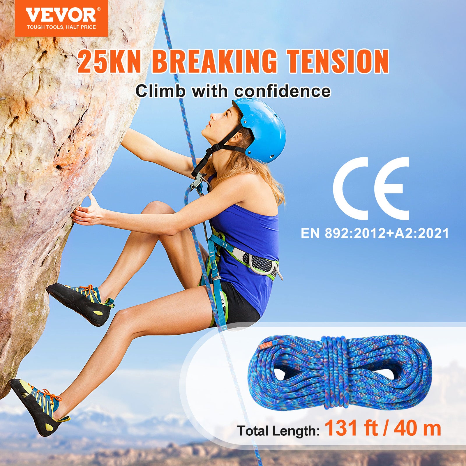 Corda da Arrampicata 9,15 m Corda da Allenamento Fitness Palestra, Lunghezza Diametro 38,1 mm Corda Luta Multiuso 227 kg Esercizi di Arrampicata Allenamento della Forza per Alpinismo Arrampicata | IT