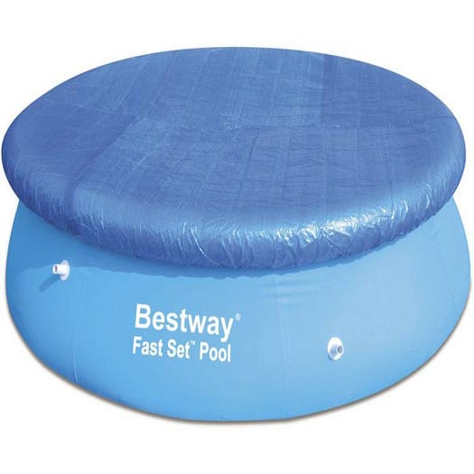 Housse De Piscine Ronde 4 Saisons - Diamètre 160 Cm, Tissu Oxford 210D Anti-UV Et Imperméable Avec Cordon Élastique Renforcé