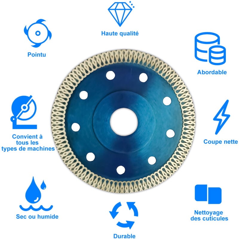 Tarcza diamentowa mm Ekstra Cienka X Teeth Turbo Mesh Rim Tarcza do cięcia diamentowa do oddzielania i cięcia ceramiki płytek
