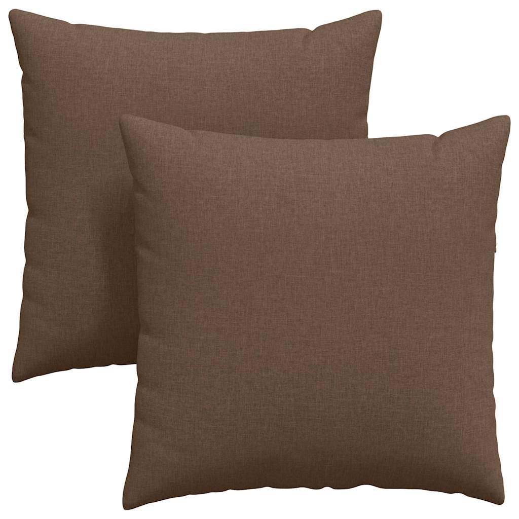 Coussins de canapé 2 pcs Marron 60 x 60 cm tissu vidaXL - 2