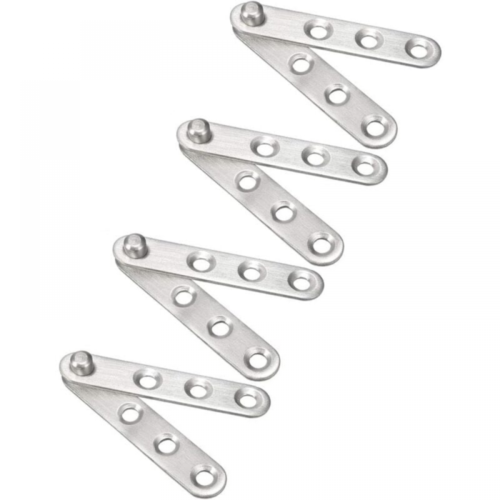 4 szt. zawiasów drzwiowych ze stali nierdzewnej, obrotowych o 360 stopni, 60 mm x 11 mm
