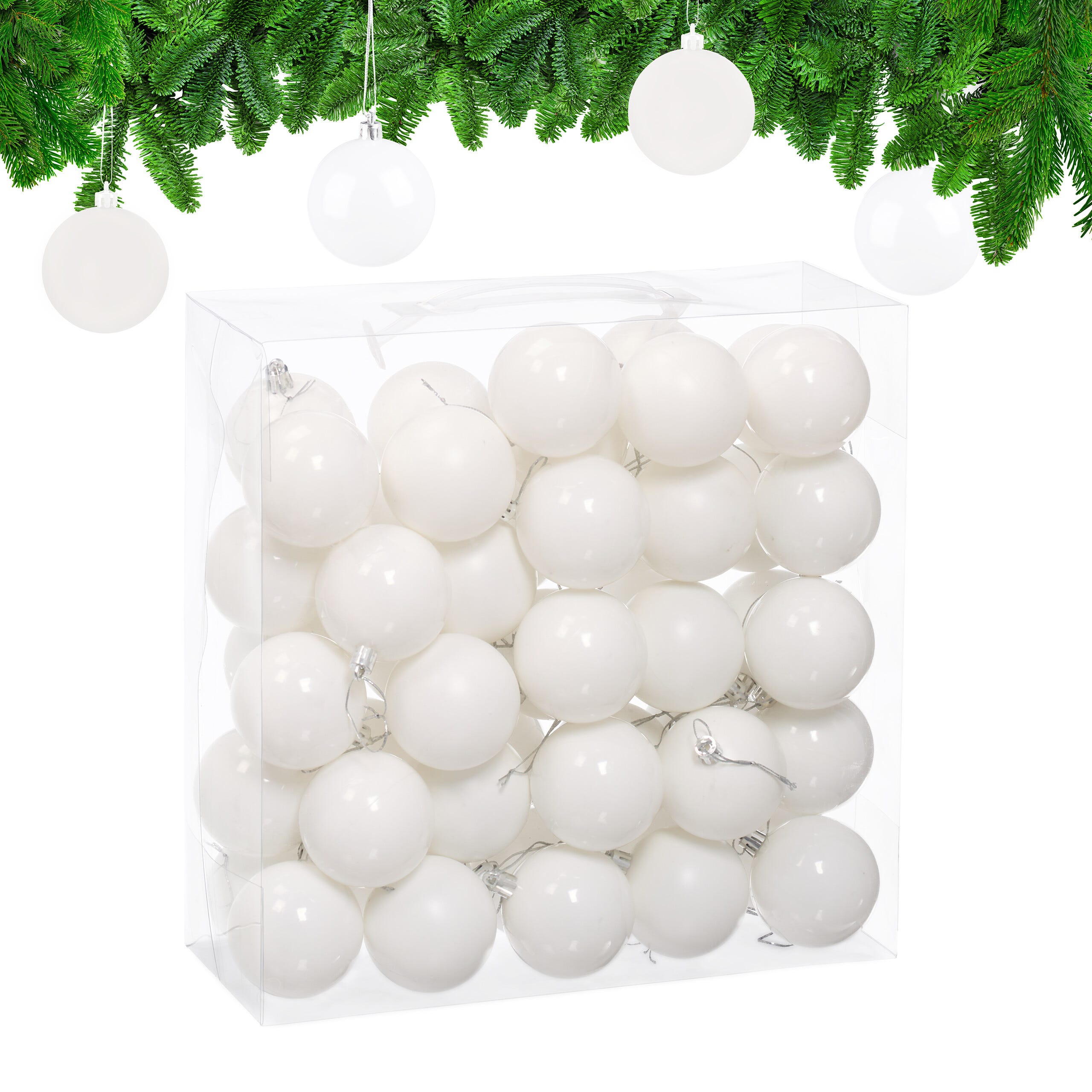 Boule De Noël, Lot Pratique De 50, Mate, Plastique Robuste, Pour Le Relaxdays 97017926 Boule De Noël, Lot Pratique De 50, Mate, Plastique Robuste, Pour Le Relaxdays 97017926