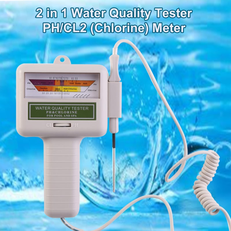 Medidor de pH e cloro CL2, analisador de qualidade da água para piscinas, spas e aquários, ferramenta de teste de pH e cloro compatível com água. - 8