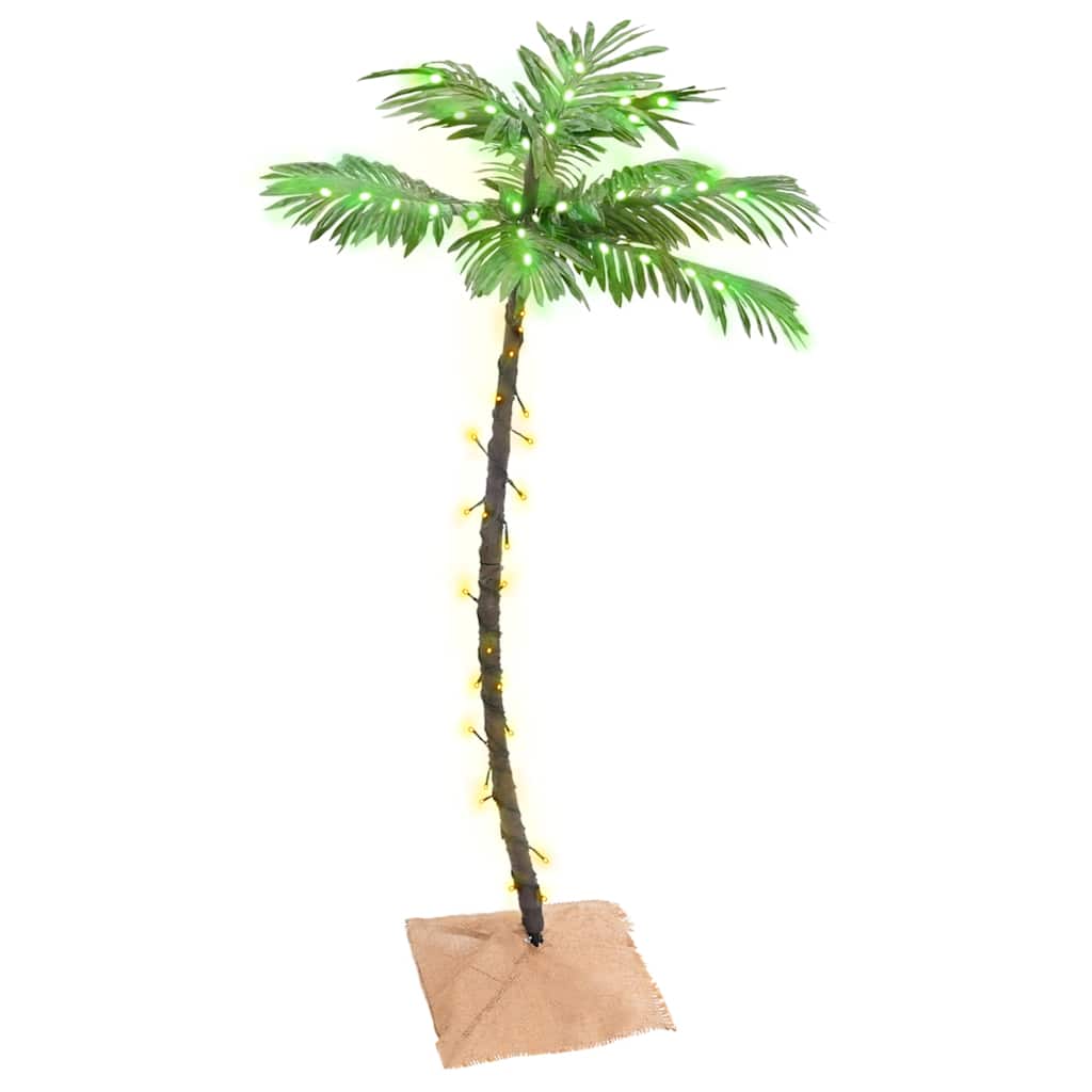 Palma z oświetleniem, 72 ciepłe białe LED, 120 cm vidaXL