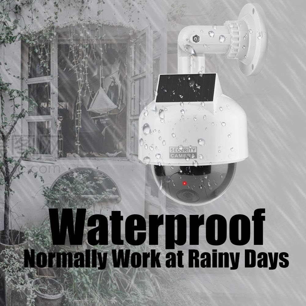 Caméra factice, caméra de sécurité Murale étanche Caméra de sécurité Solaire en Forme de dôme réaliste intérieur/extérieur pour la Maison/entrepôt - 2