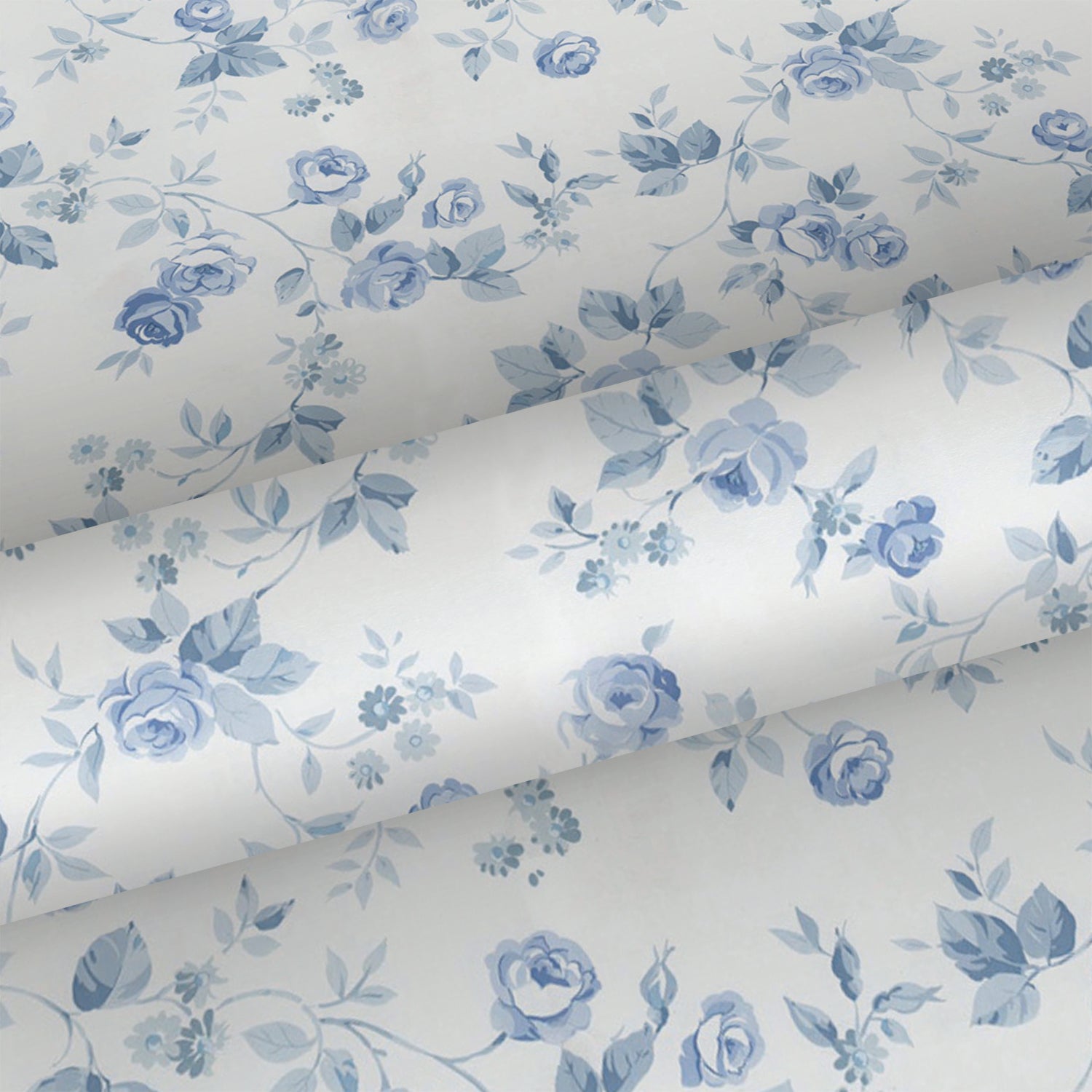 Papier peint fleurs bleu et blanc cassé - 53 cm x 10 m - Sanders & Sanders - 5