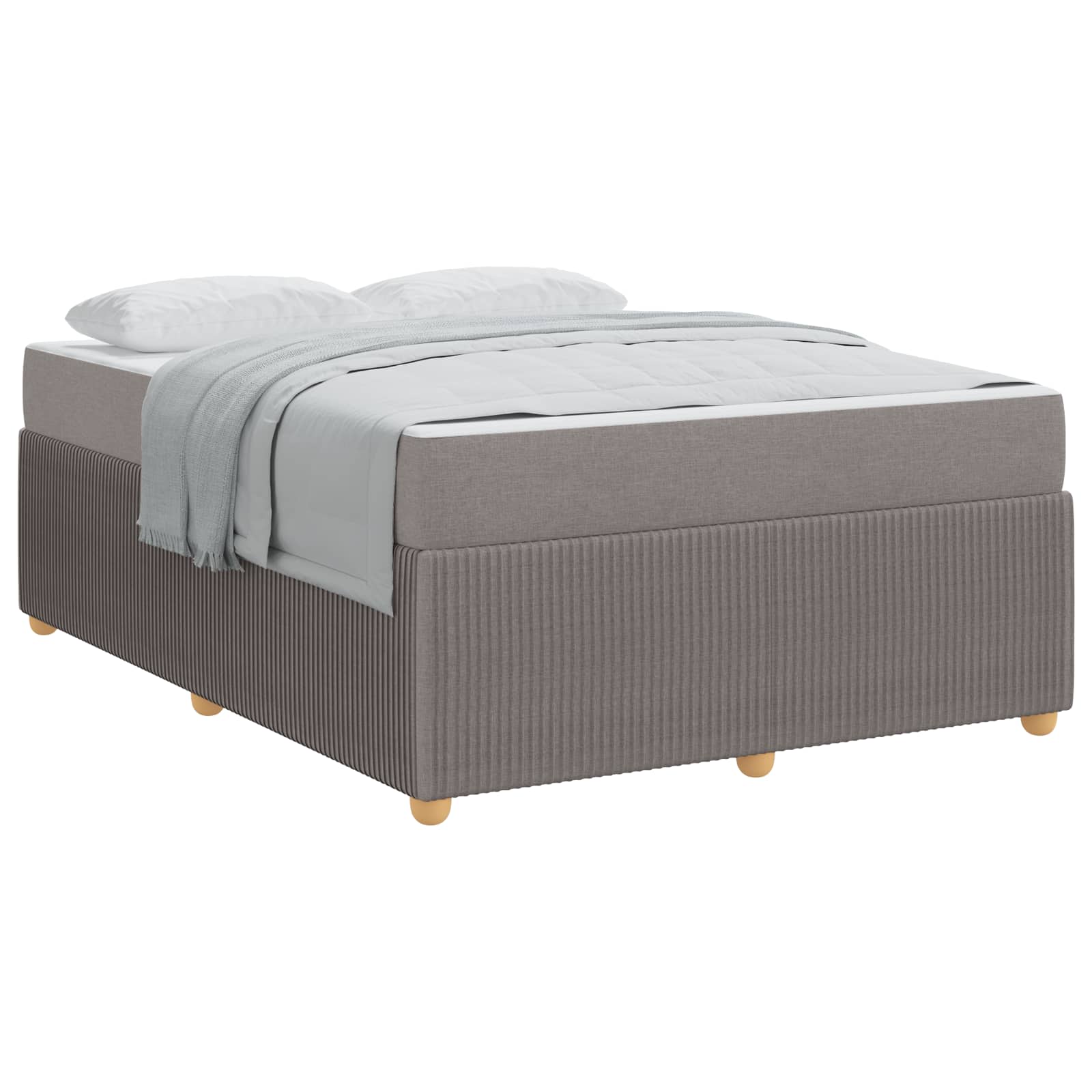 Cadre de lit en tissu taupe pour la chambre, 160 × 200 cm - 2