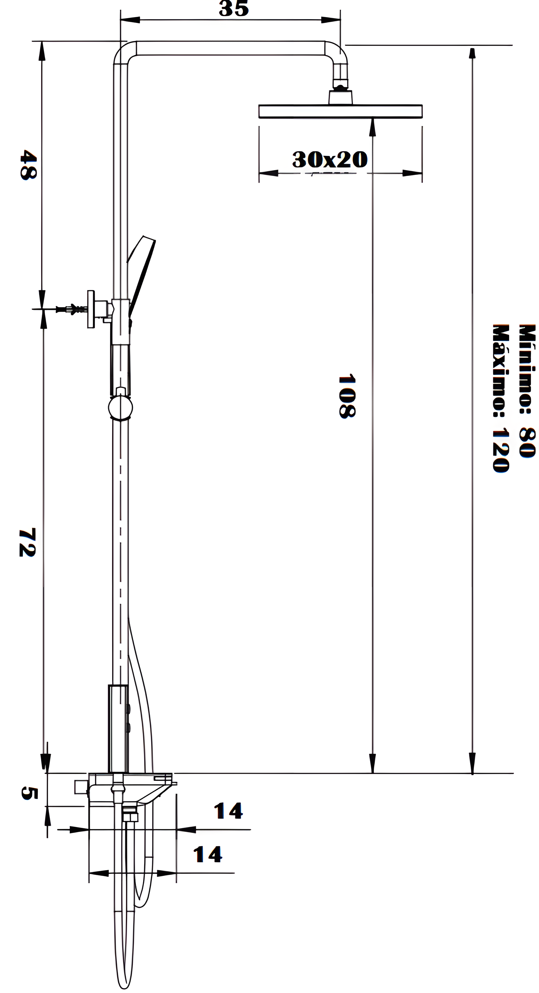 GROUPE DE DOUCHE SINFONIA 125X42X50 ANTHRACITE - 8