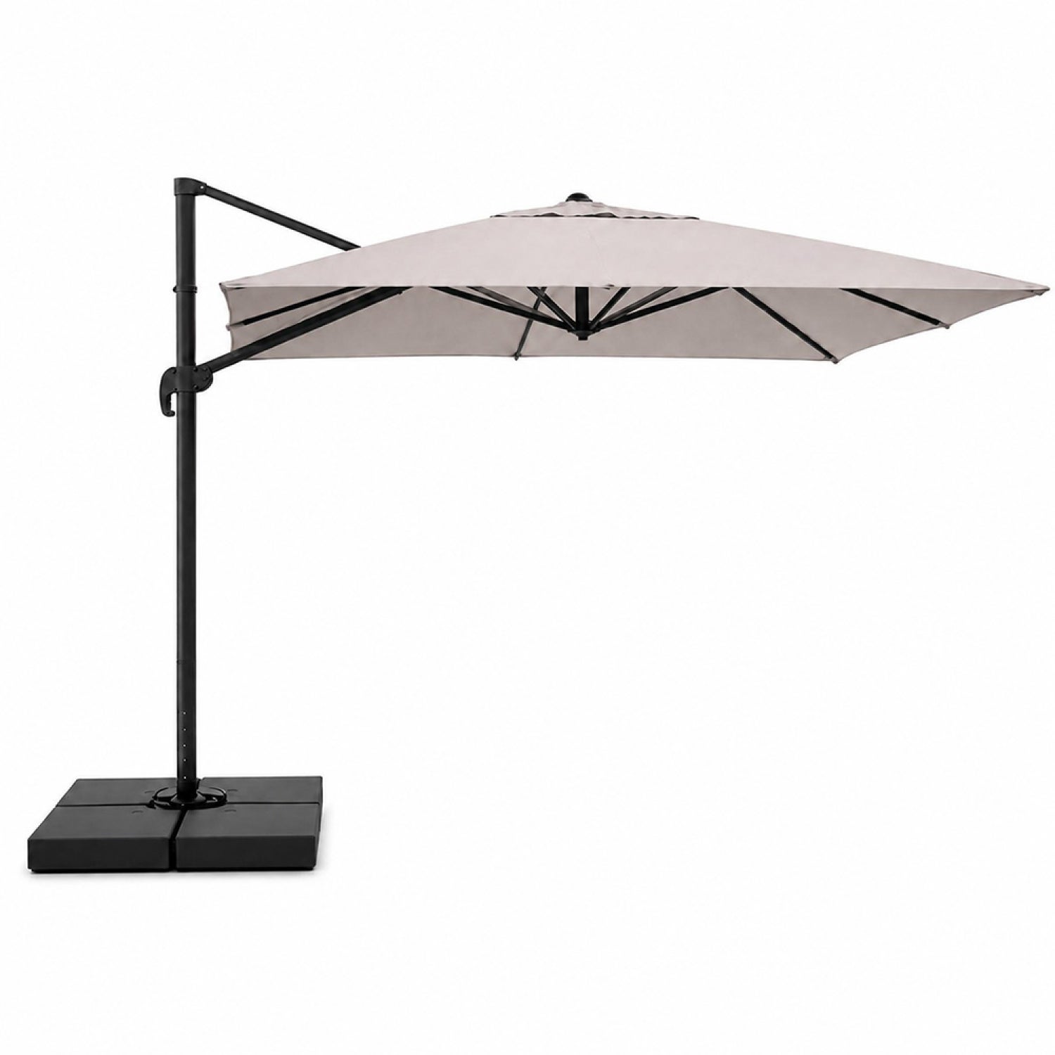 Parasol rectangulaire 3x4 déporté rotatif gris en aluminium CEZIR - 2