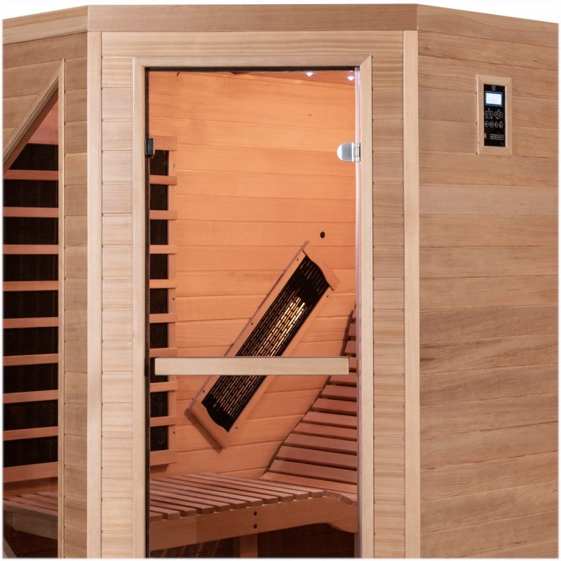 Snö Sauna infrarouge d'angle 1 place 2570W Hemlock panneaux carbone/céramique - 6