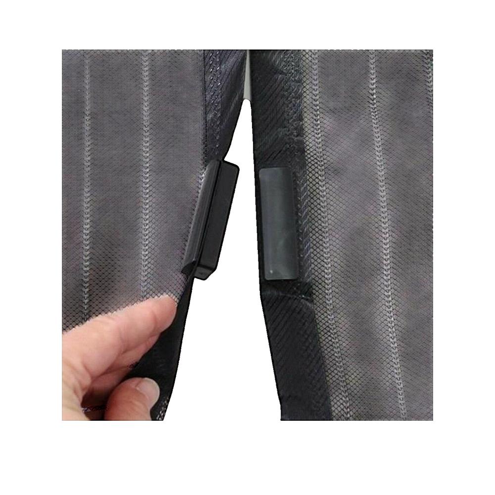 Moustiquaire rideau pour porte magnétique - H220 cm x L100 cm - Polyester noir - - 2