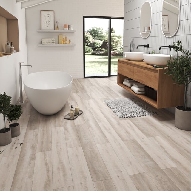 ARTENS - Lames PVC à clipser Intenso Extrem' avec sous-couche intégrée - Effet bois greige - Epaisseur 5,5 mm - 1,54 m²/ 7 dalles - BLARNY