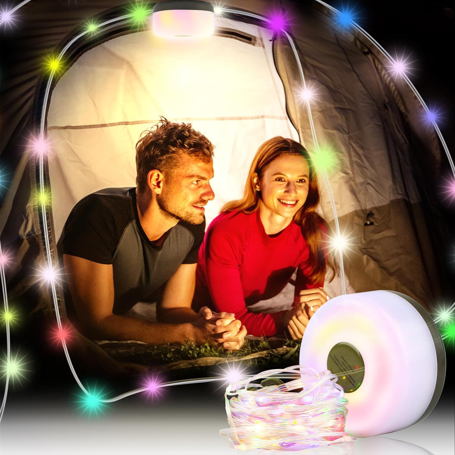 Luci da campeggio, luci da campeggio per esterni, stoccaggio rapido, impermeabili, ricarica rapida di tipo C, luci da campeggio portatili 2 in 1, 8 m | Leroy Merlin