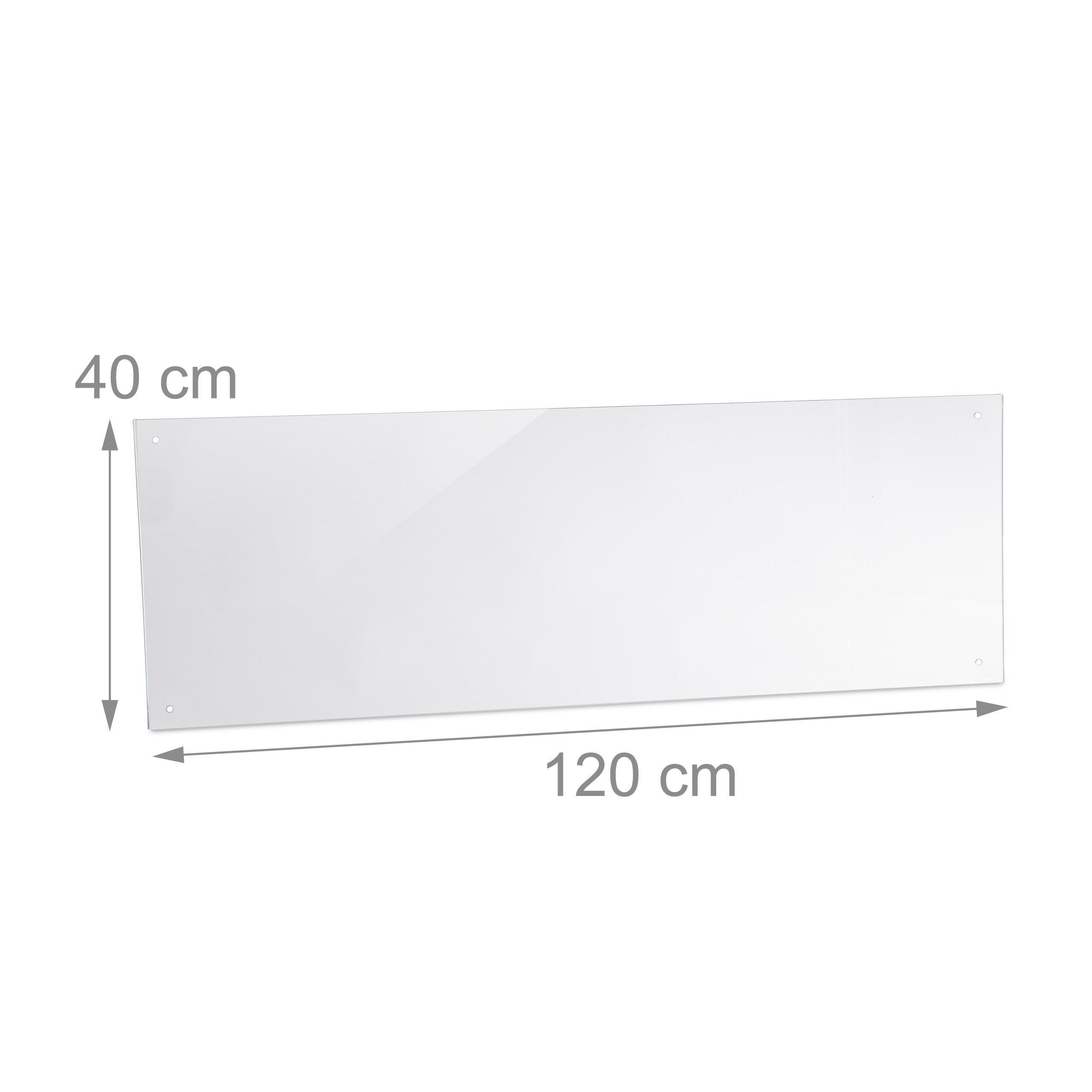 crédence de cuisine, verre, contre éclaboussures, fond de hotte 120 x 40 cm, montage mural, transparent, Relaxdays - 4