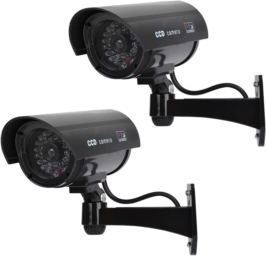 Lot 2 Caméras Factices Extérieur LED Surveillance Fausse, Dissuasion — free download