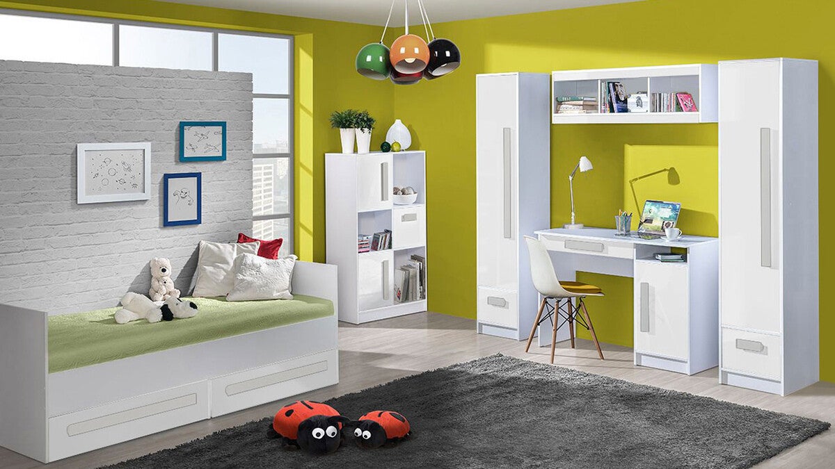 Lit Merevari 102, Unique, Blanc, 90x200, Stratifié, Disponible, 94x203x71cm - 4