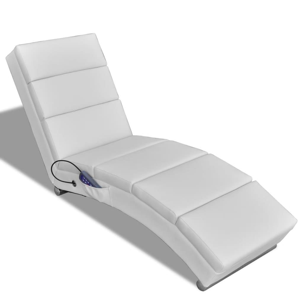 Maison Exclusive Chaise Longue De Massage Blanc Similicuir Leroy Merlin