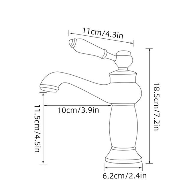 Rubinetto Lavabo Bagno Anticato - Monocomando In Ottone Cromato, Stile Vintage - Foto 13