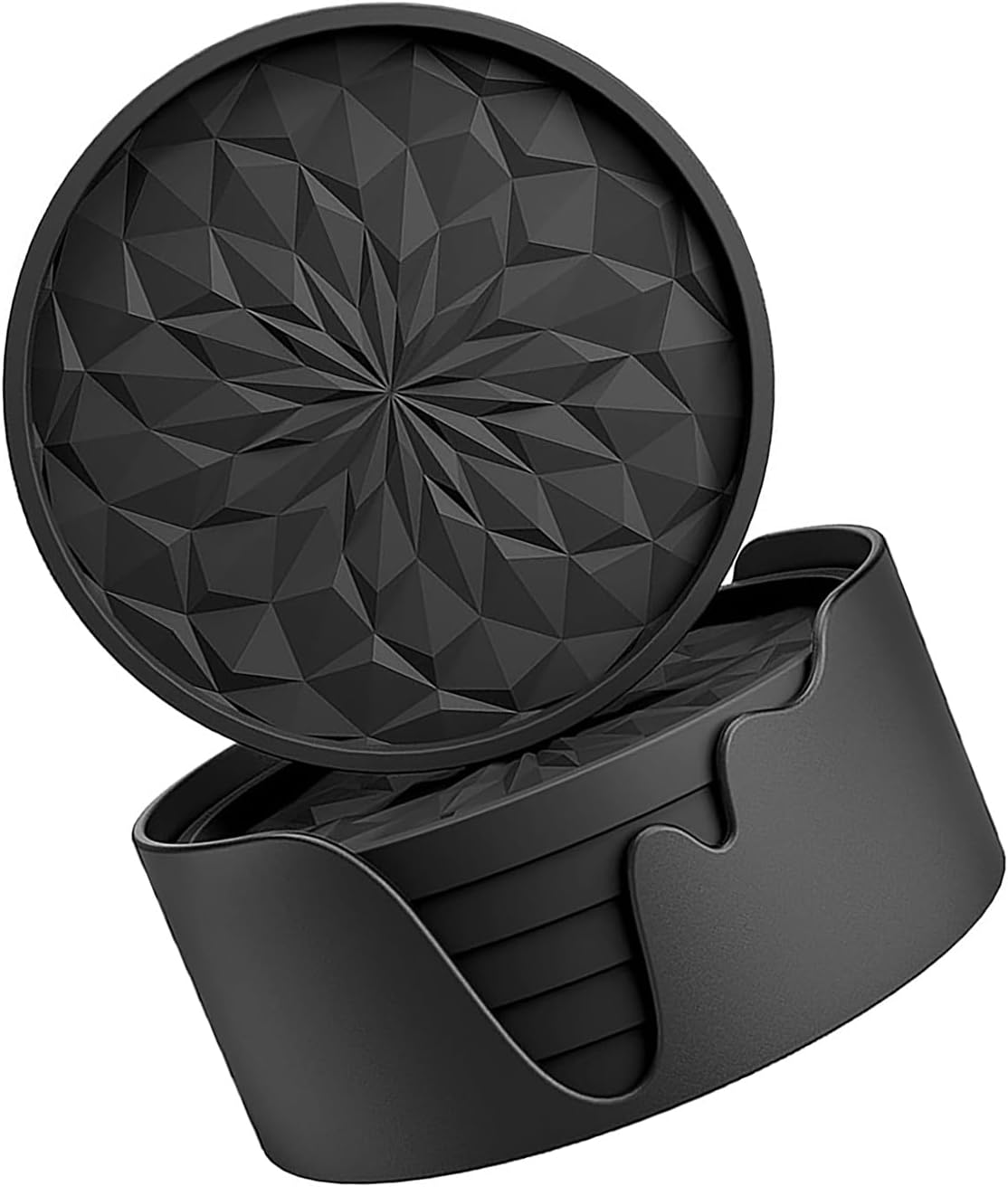 Zestaw 6 silikonowych podkładek pod szklanki - Okrągły kształt - Mata ochronna na stół - Nadaje się do napojów