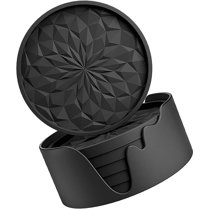 Zestaw 6 silikonowych podkładek pod kubki - Okrągły kształt - Mata ochronna na stół - Nadaje się do picia