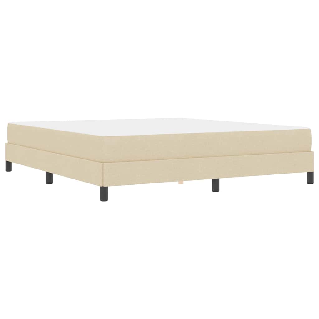 Cadre de lit avec matelas Crème 180 x 200 cm tissu - 9