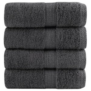 Lot De 6 Serviettes De Toilette 600 G/m² - Bordure Jacquard Taupe, 100% Coton, Ultra Absorbantes
