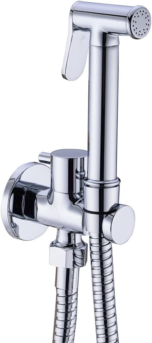 Bidet, przenośny miedziany zestaw bidetowy z zaworem odcinającym z mosiądzu, chromowany