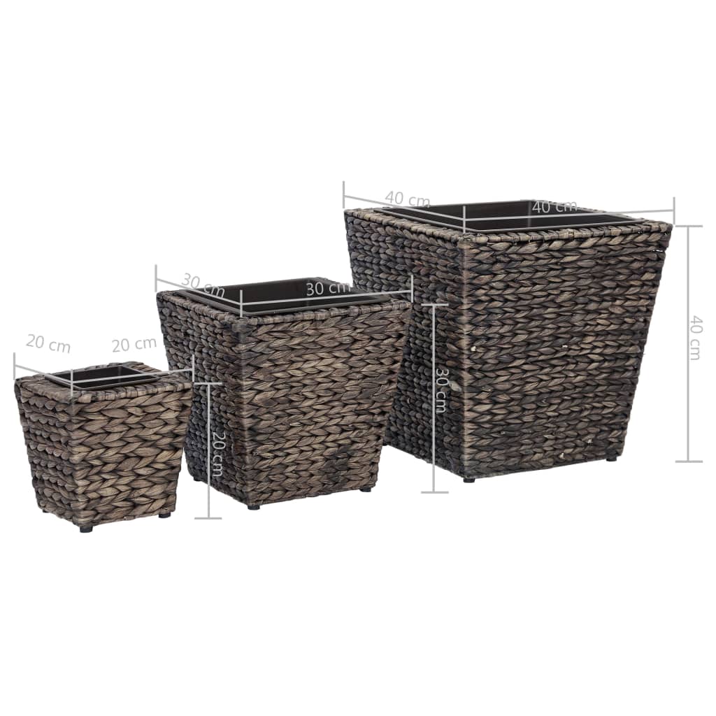Jardinière lit surélevé plantes fleurs jardin 3 pcs Jacinthe d'eau marron 02_0001341 - 7