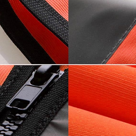 XLGilet de Sécurité Réfléchissant Mesh Vêtements de Travail Respirants avec Poches et Fermeture, couleur orange - 5