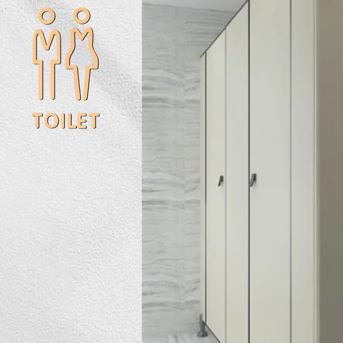 Cartello dorato, adesivi per WC, cartello per porta del bagno - Cartello adesivo per la porta del bagno per uomini e donne - Adesivi per porte di bagn - 6