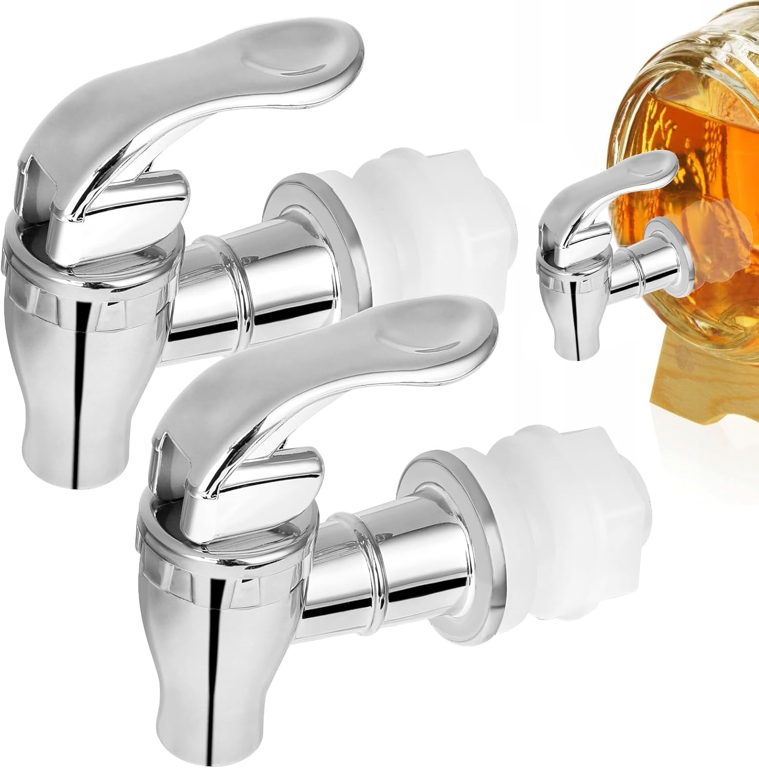 Zestaw 2 kranów do dozowników napojów – zamiennik do szklanych pojemników, kawy, soków, poidełek