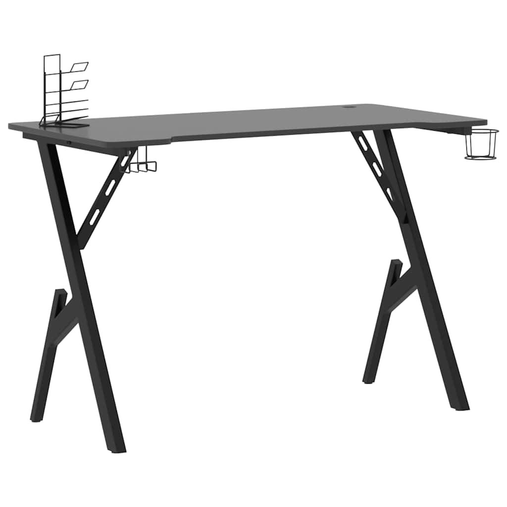 Bureau de jeu avec pieds en forme de Y Noir 110x60x75 cm vidaXL - 2