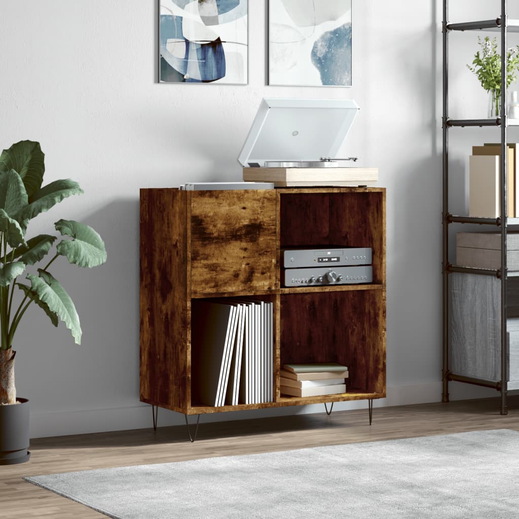 Armário de discos em contraplacado de carvalho fumado 84,5x38x89 cm – ComfortXL - 2