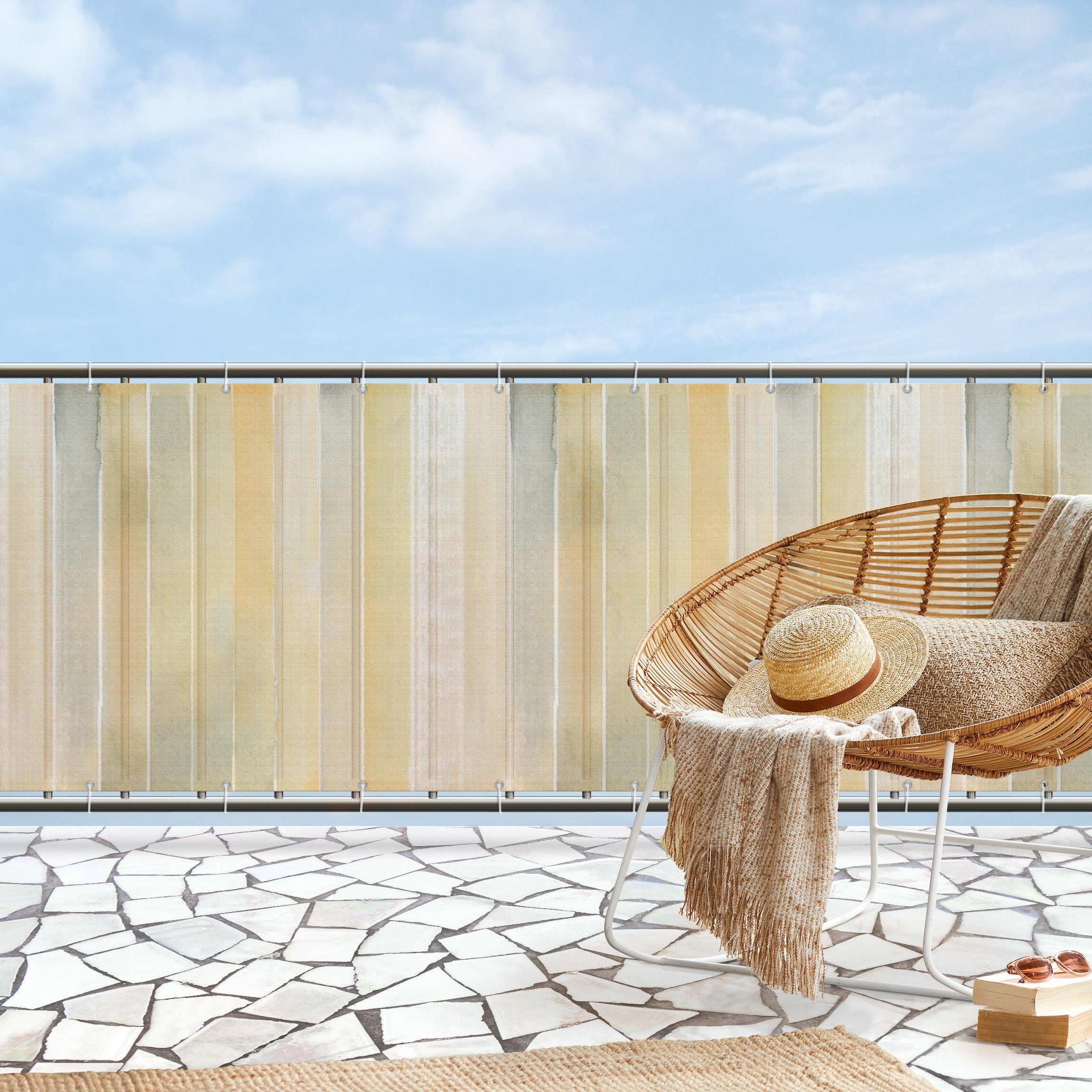 Brise vue brise vent balcon appartement jardin multicolore H.1 x L.4,5 M avec attaches résistant aux intempéries 270 g/m² mesh 1257 - 2
