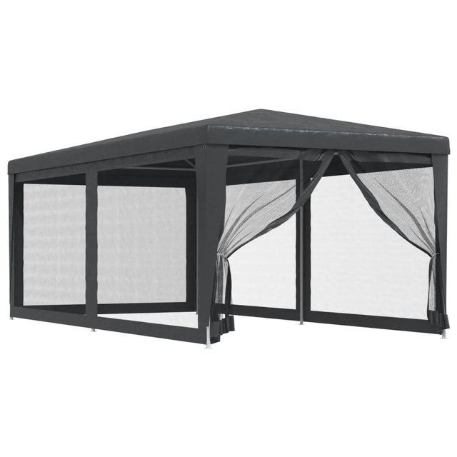 Tenda de jardin | Tenda per Feste 6 Pareti Laterali in Rete Antracite 3x6 m HDPE CFW310778