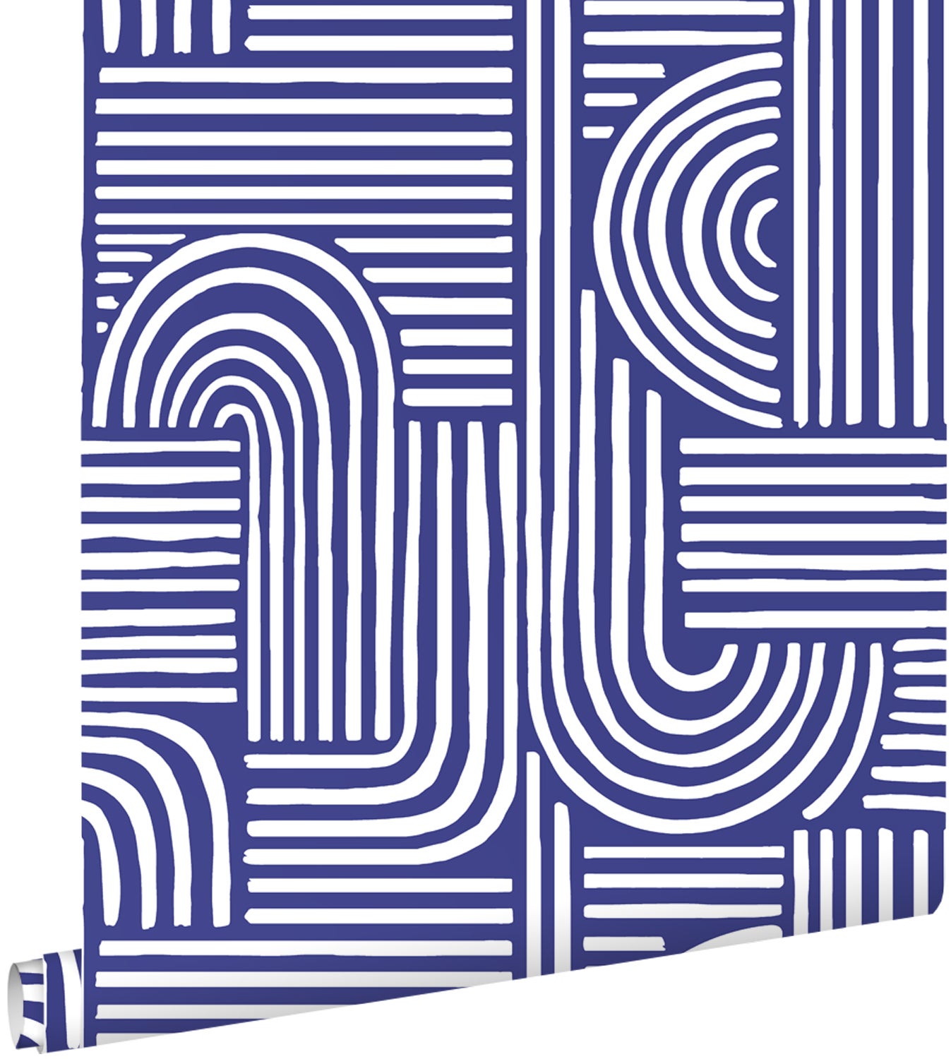 Tapeta graficzny motyw 3D indygo - 50 x 900 cm - ESTAHOME
