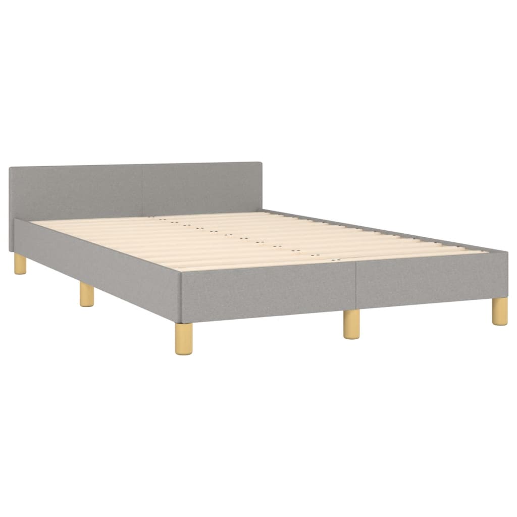 Cadre de lit sans matelas gris clair 120 x 200 cm tissu - 5