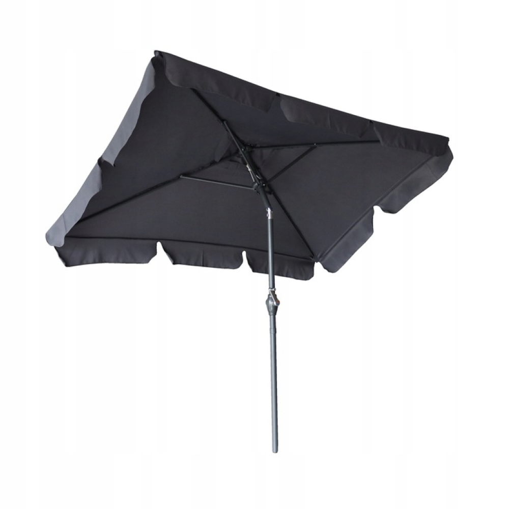 Parasol ogrodowy prostokątny regulowany pochylny składany Denver c. szary