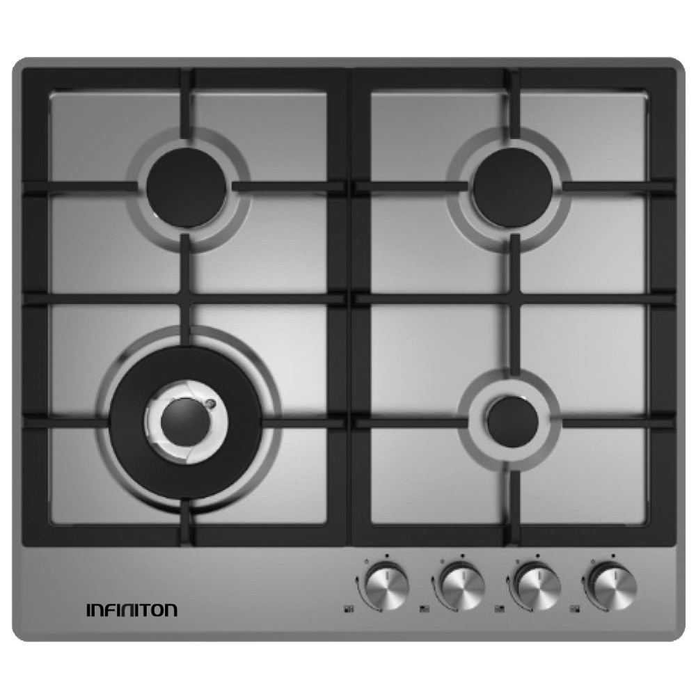 Placa de gas infiniton gasdl4 - inox, 4 zonas, 60 cm