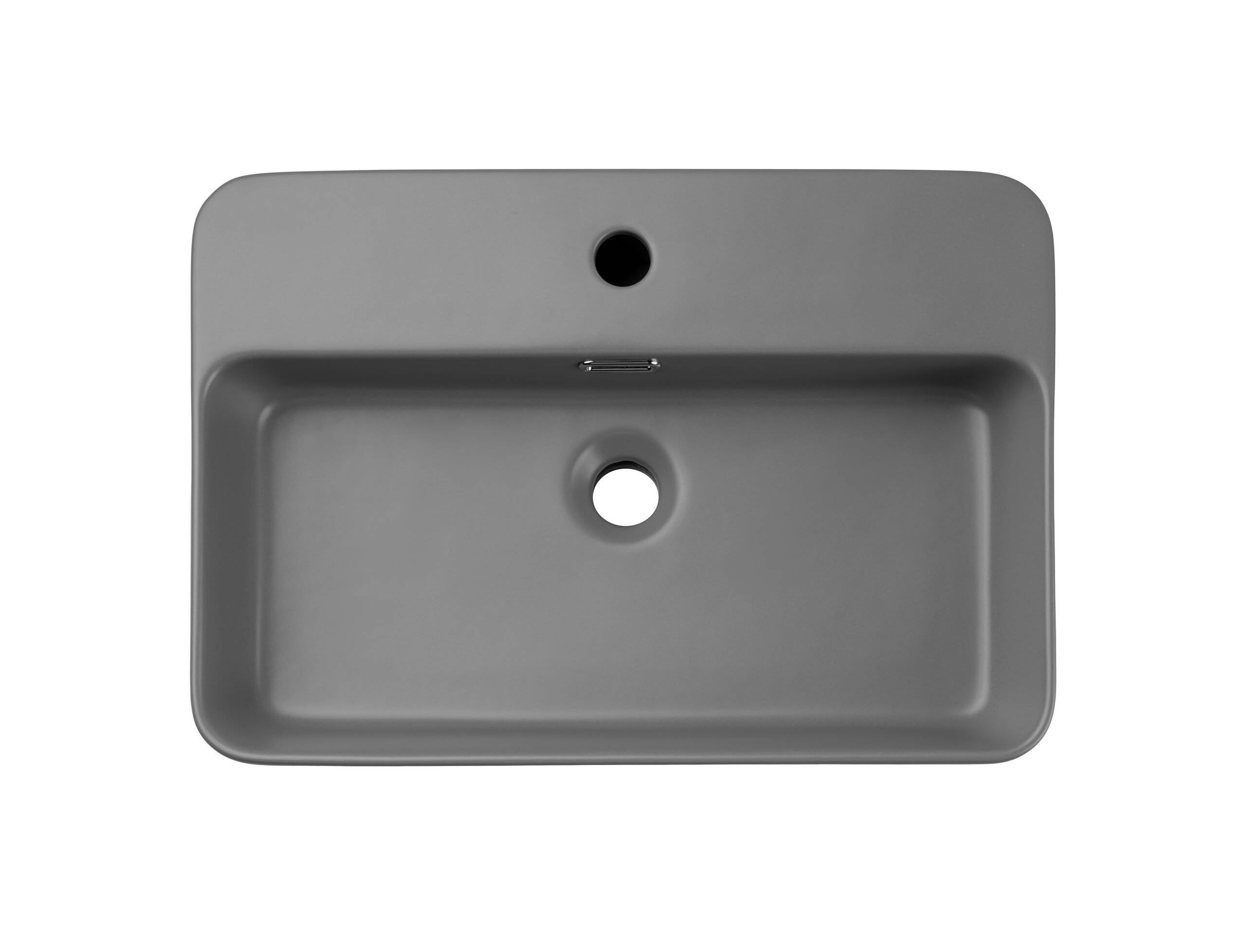 Umywalka nablatowa TRUST 2 LIGHT GREY 55 cm szara matowa ceramika - 3