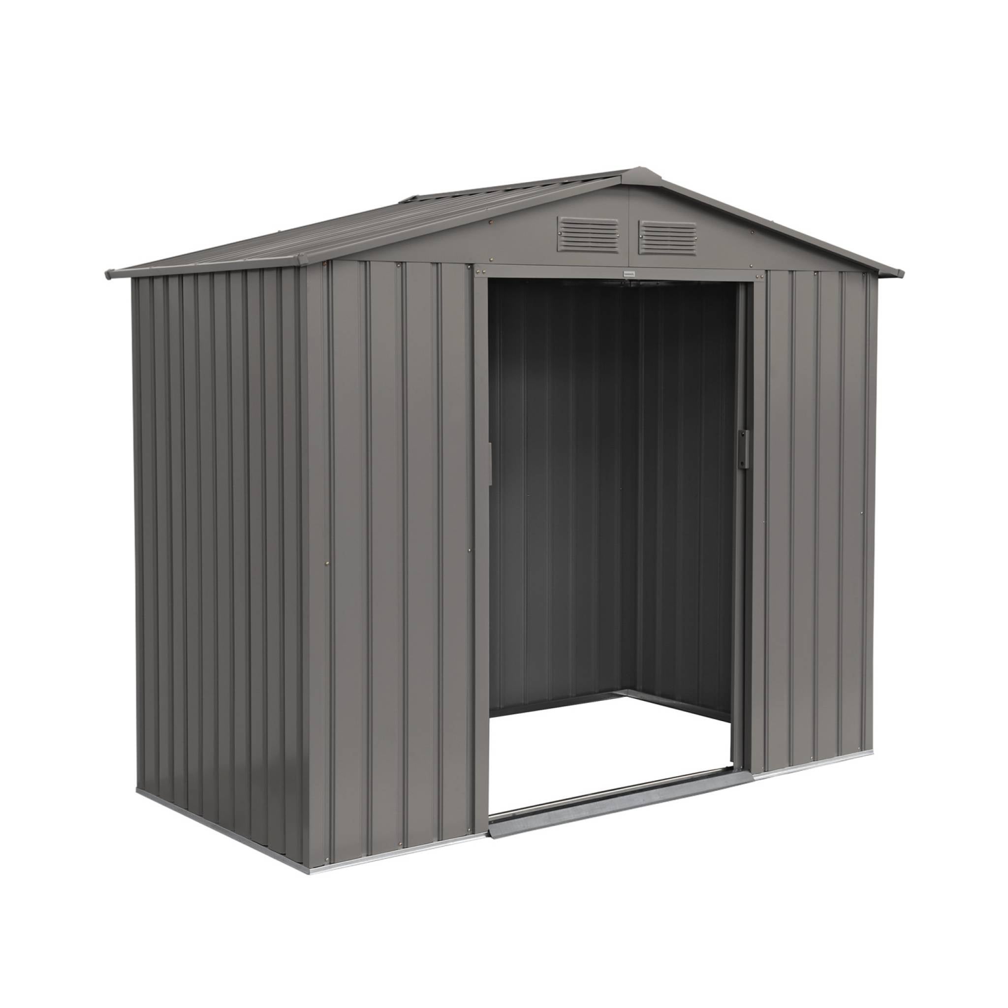 Cobertizo de jardín con kit de anclaje de 2.71m² Pardo - 213x131x185 cm - 6